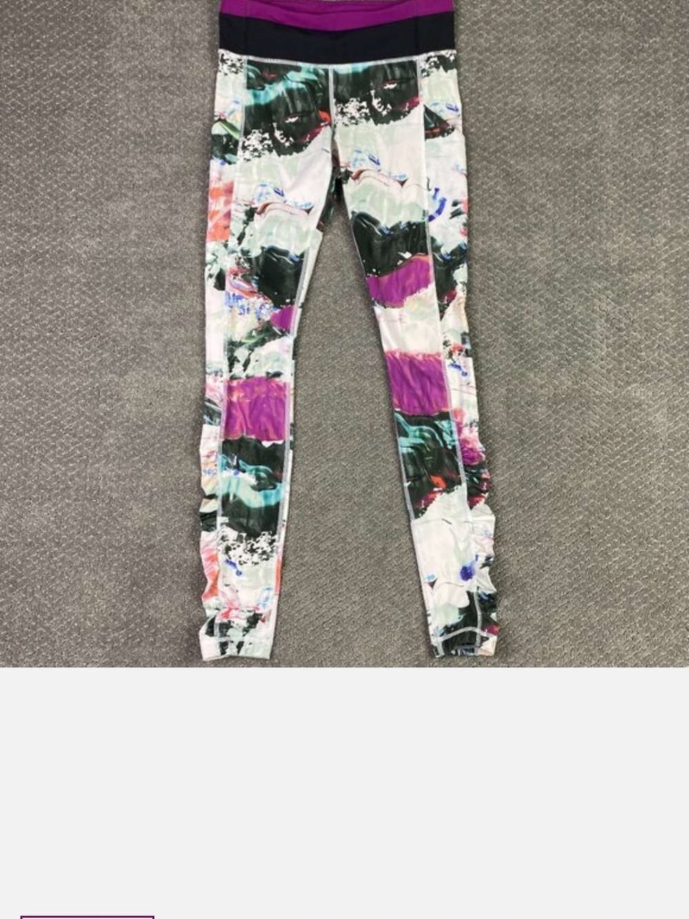 Multicolor Abstract Print Leggings - Purple Accent